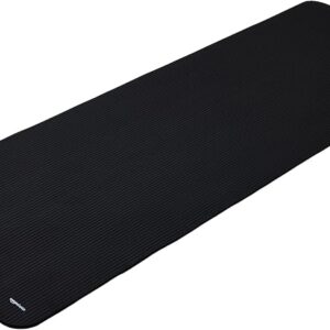Yogamatte, rutschfest, extra dick, Pilates-Gymnastikmatte, 183 x 61 x 1 cm, Schwarz